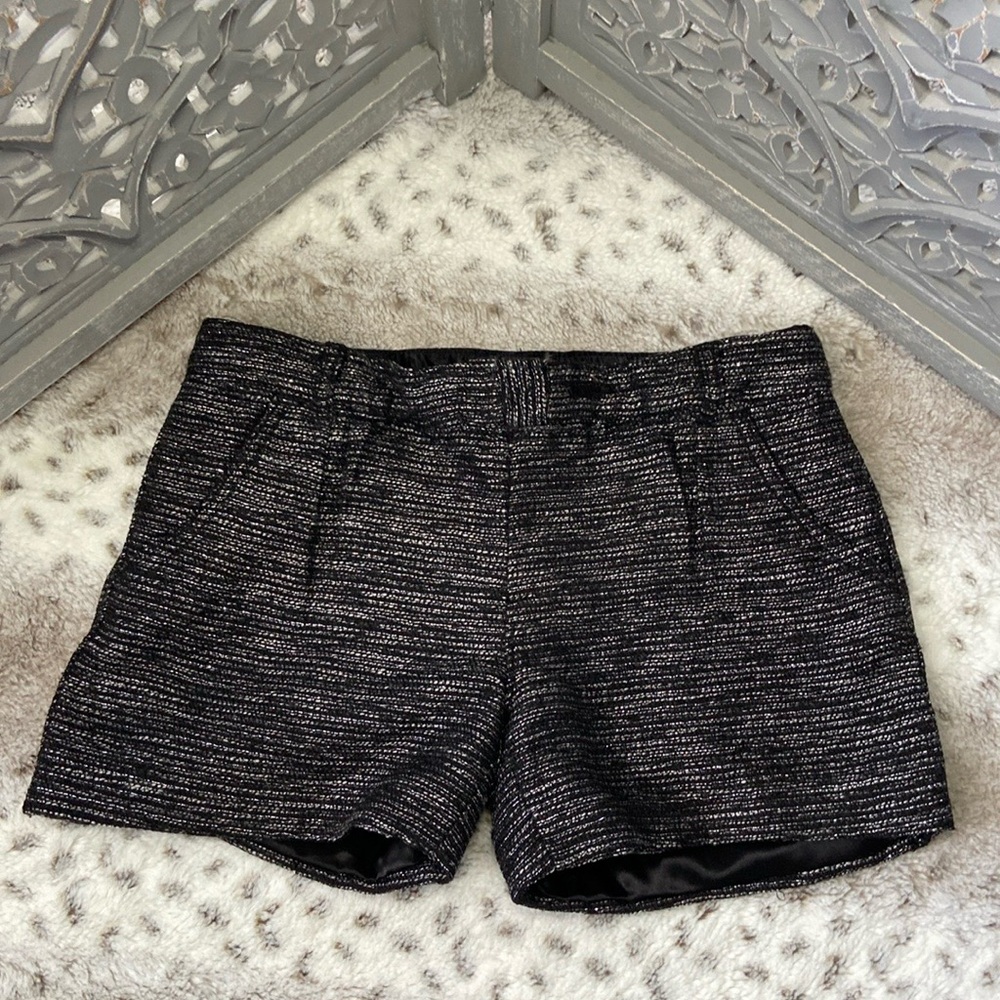 GAP Kids tweed shorts girls size 14 silver metallic stripes dark feminine witchy